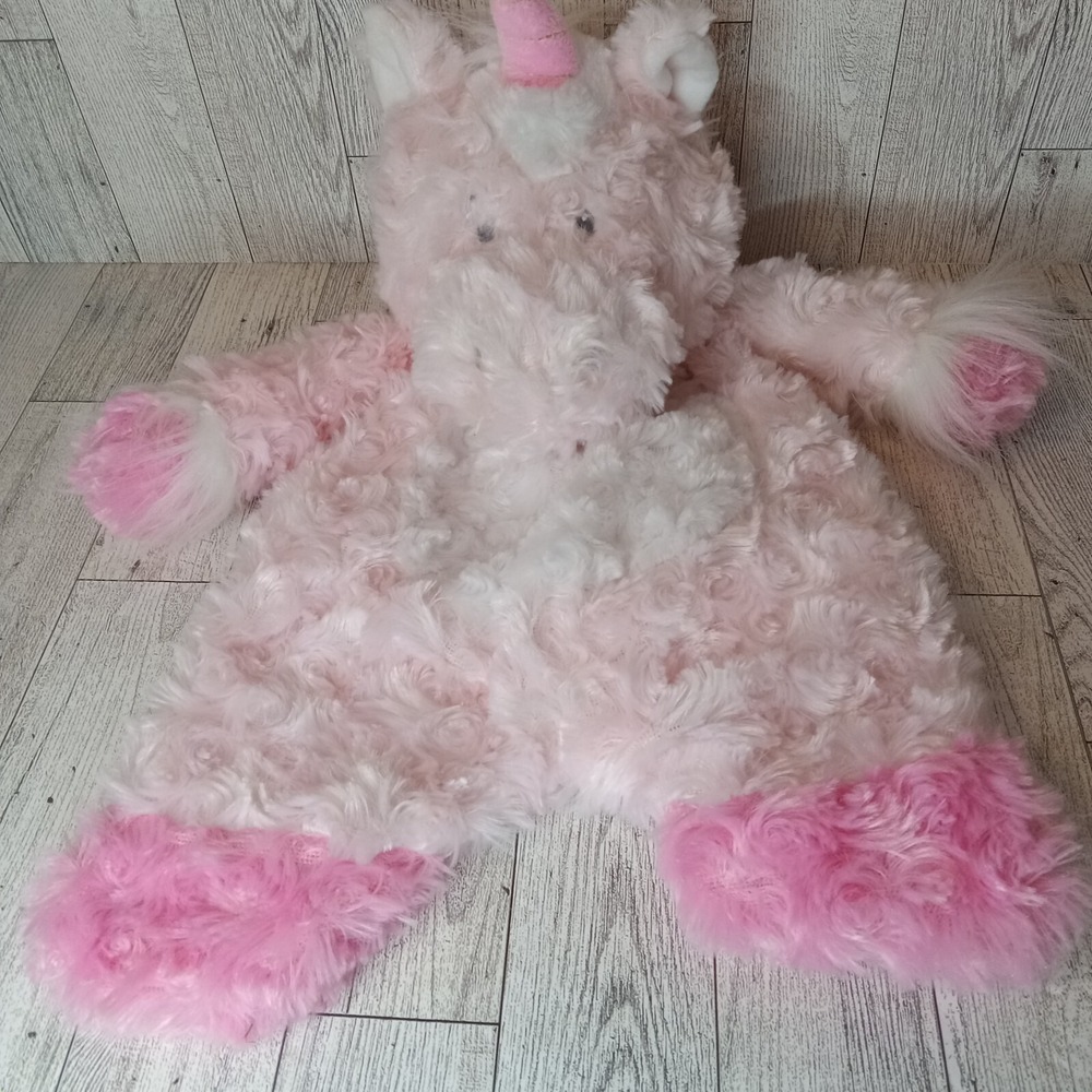 Baby Ganz Pink Unicorn Security Blanket Lovey Toy Plush Sweet Iris Flat a Pat